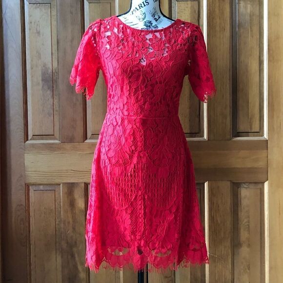Lulus Pearson Red Lace Dress - Picture 3 of 11